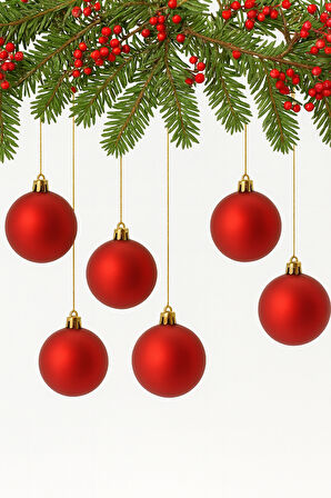 Waldern Yılbaşı Çam Ağacı Süsü Mat 6 Cm 6lı Cicitop