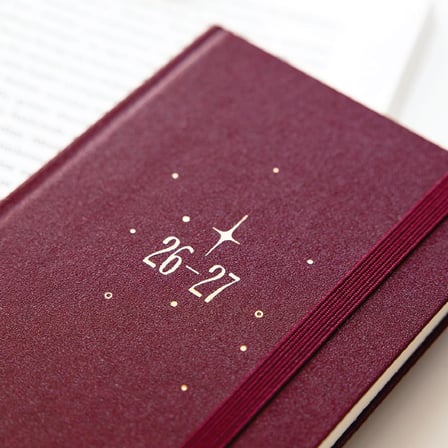 Charm Takılabilen 2026-2027 Mid-Year Akademik Cep Ajanda 9x17 cm Bordo