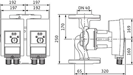 Wilo Yonos MAXO-D 40/0,5-16 Frekans Konvertörlü Sirkülasyon Pompası 17,6 mss 25,6 m³/h