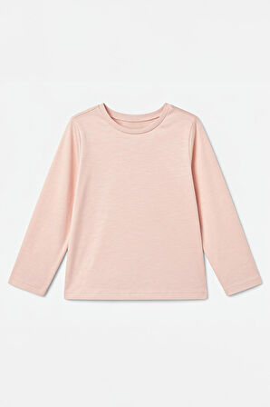 %100 Pamuklu Kız ve Erkek Çocuk  Unisex Uzun Kollu Basic Tshirt Yavru Ağzı