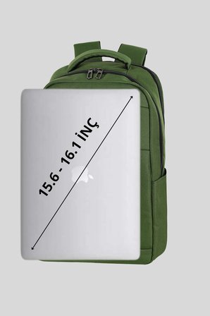 Okul Cantasi Freedom Laptop Korumali Sirt Cantasi Universite Lise ve Ortaokul Cantasi Yesil GALB Leather