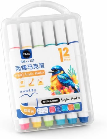 12 Renk Akrilik Marker Kalem Seti