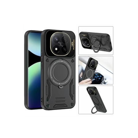 Xiaomi Redmi Note 14 Pro 5G Kılıf Joy Lens Standlı Kapak - Siyah