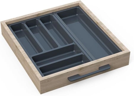 Mutfak Çekmece Içi Düzenleyici, Kaşıklık 44Cm X 48Cm Yanlar Ve Boydan 4Cm Kesilebilir, Antrasit