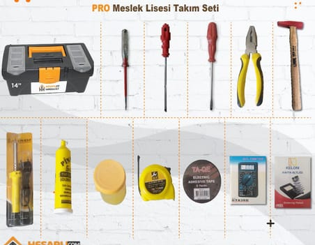 Meslek lisesi Pro takım çantası seti  13 parça