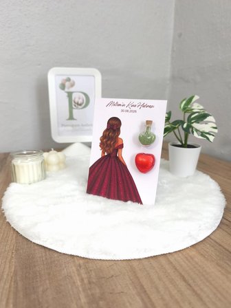​Pamuğum Atelier Mini Kalp Şişeli ve Kalp Çikolatalı Misafirler İçin Kına Hediyeliği (25 Adet)