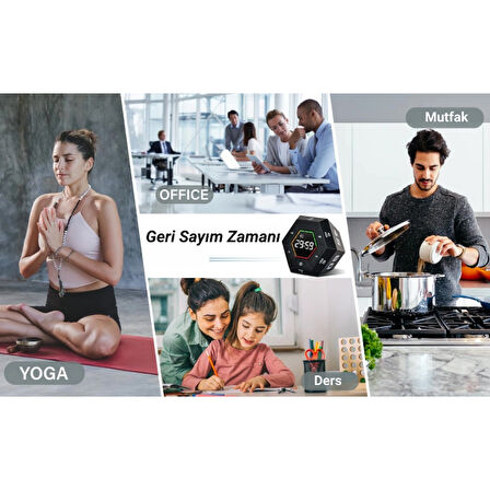 Akıllı Dijital Geri Sayım Zamanlayıcı Sessiz Mıknatıslı LED Ekran Mutfak & Ders İdeal