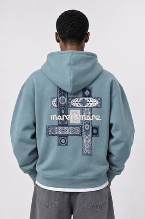 Erkek Sky Patch Detaylı Oversize Hoodie Prada