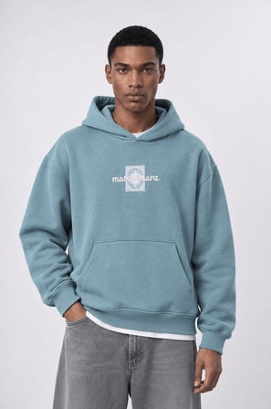 Erkek Sky Patch Detaylı Oversize Hoodie Prada