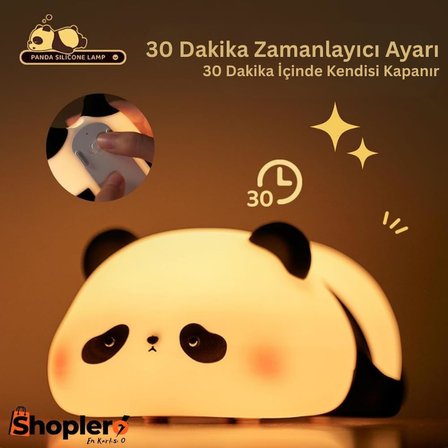 Panda Gece Lamba, LED Yumuşacık Sevimli Lamba, Çocuklar için Gece Lambası, Silikon Panda Işığı, Kısılabilir Kız Bebek Yatak Odası Gece Lambası, Emzirme Kreş Dekoru için Şarj Edilebilir