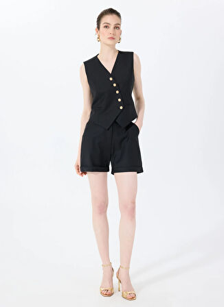 Sorbe Normal Bel Normal Siyah Kadın Şort ŞORT 3001