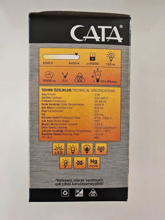 CATA CT-4277B LED Ampul, 9 W, 730 lm, Beyaz Işık 10 lu paket