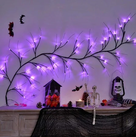 Dekoratif MOR Sarmaşık LED 36 LED İç Mekan Uyumlu 8 Farklı MOD Ayarlı- USB Kablolu