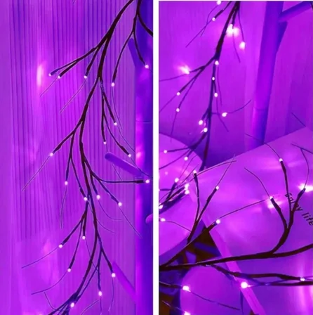 Dekoratif MOR Sarmaşık LED 36 LED İç Mekan Uyumlu 8 Farklı MOD Ayarlı- USB Kablolu