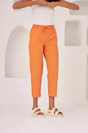 GEOMETRİK DESENLİ RAHAT KALIP KUMAŞ PANTOLON