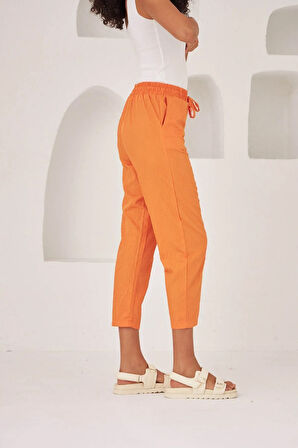 GEOMETRİK DESENLİ RAHAT KALIP KUMAŞ PANTOLON