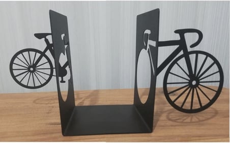 Dekoratif Bisiklet Desenli Metal Kitap Tutucu 2’li paket MK13S