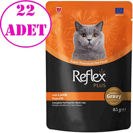 Reflex Plus Sos İçinde Kuzu Etli Yetişkin Kedi Konservesi 85 Gr 22 AD