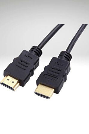 Alfas 1.5 Metre HDMI Kablo | Altın Uçlu | 4K Ultra HD 60Hz Full HD V1.4 3D Destekli 1.5m Hdmi Kablo
