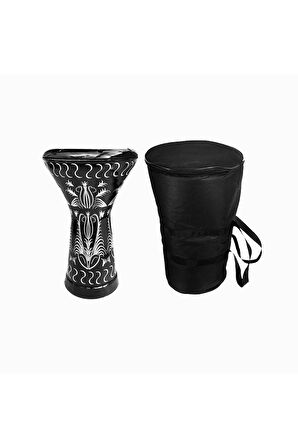 İşlemeli Erzincan Darbuka + Üçgen zil + Taşıma Kılıfı