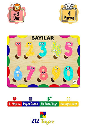 212toyzz Ahşap Oyuncak Eğitici Öğretici Puzzle Yapboz Meyve Sebze Sayı Türkçe 4’lü Mega Set