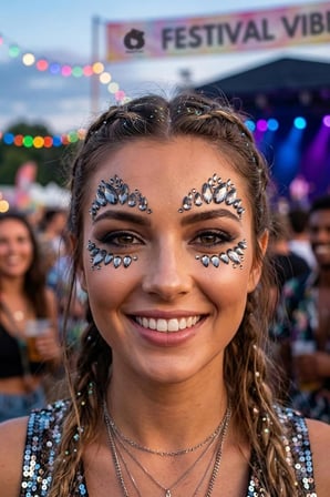 Gece Yıldızı - Kendinden Yapışkanlı Antrasit Yüz Taşları Face Gems