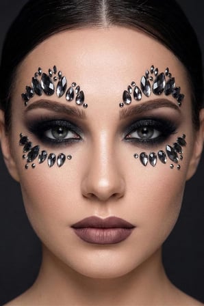 Gece Yıldızı - Kendinden Yapışkanlı Antrasit Yüz Taşları Face Gems