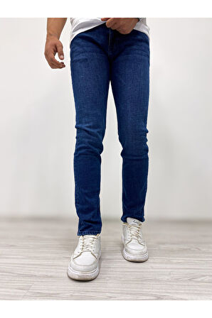 Klasik Lacivert Slim Fit Kot Pantolon