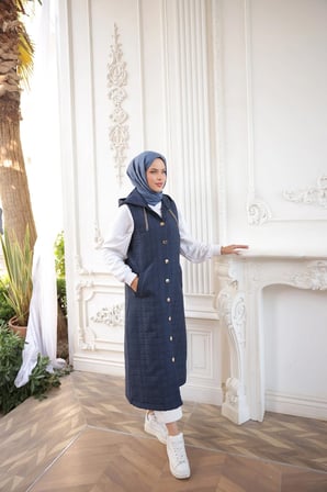 KAPİTONE YELEK - LACİVERT