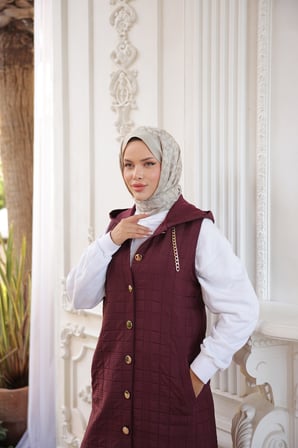 KAPİTONE YELEK - BORDO