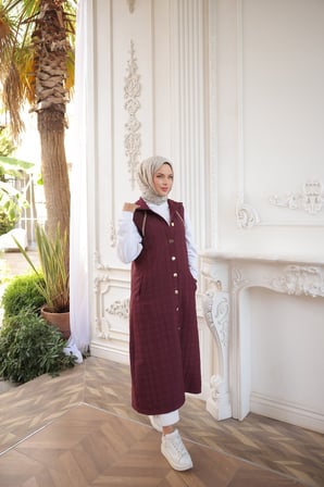 KAPİTONE YELEK - BORDO