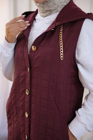 KAPİTONE YELEK - BORDO