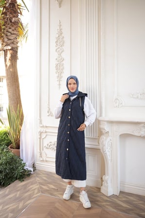 KAPİTONE YELEK - LACİVERT
