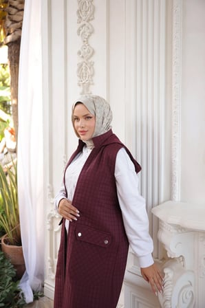 KAPİTONE YELEK - BORDO
