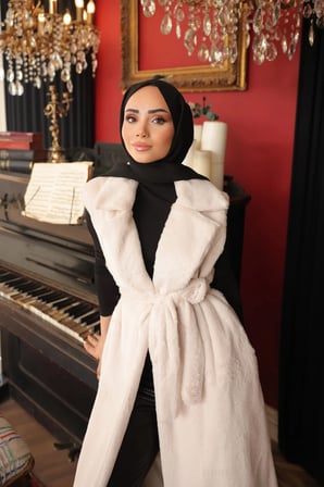 PELUŞ YELEK - EKRU