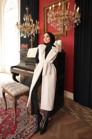 PELUŞ YELEK - EKRU