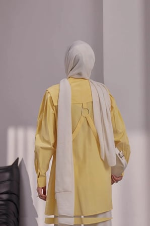 POPLİN GÖMLEK - SARI