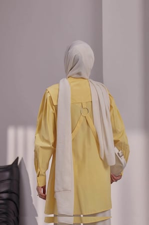 POPLİN GÖMLEK - SARI