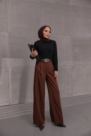 PANTOLON - KAHVERENGİ
