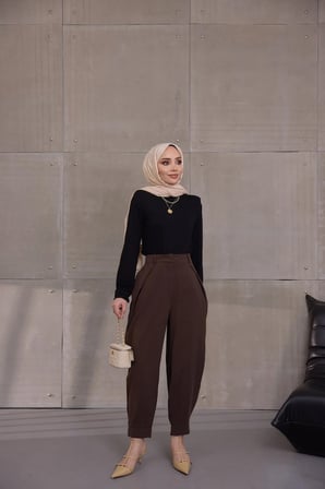 PANTOLON - KAHVERENGİ