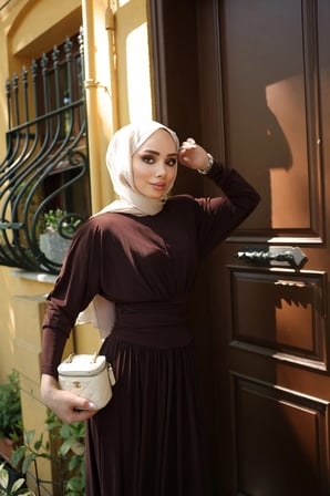 ELBİSE - KAHVERENGİ