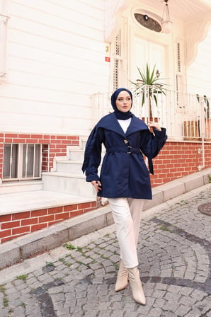 TRENÇKOT - LACİVERT