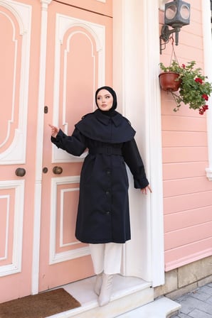 TRENCKOT - SİYAH
