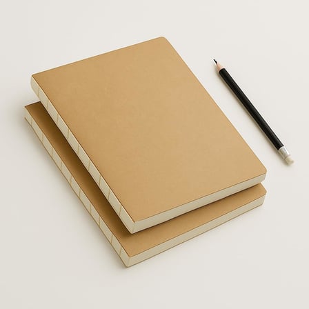 Özel Tasarım Kraft Kapaklı A4 Defter - 180 Derece Açılabilir, Sırtı Dikişli,%100 El İşçiliği, Ofis, Okul, Günlük Kullanım İçin İdeal Defter (Noktalı)