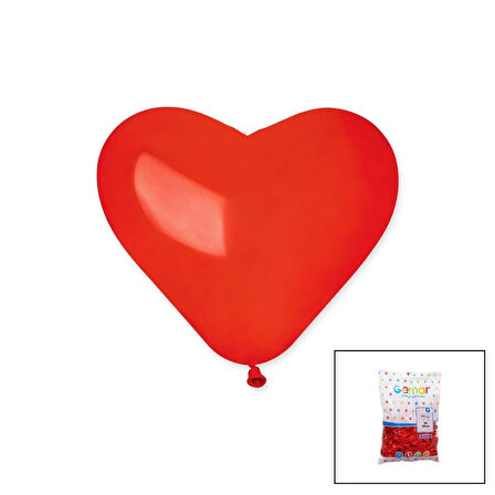 KIRMIZI KALP BALON 10 İNÇ - 25CM - 100PCS (4172)