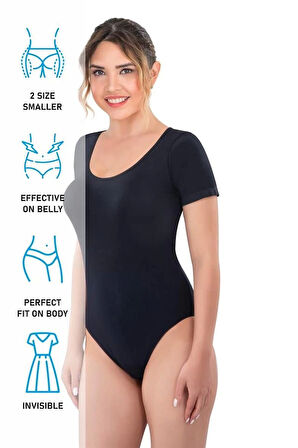 Siyah Emay 1926 Soft Yarım Kollu Body