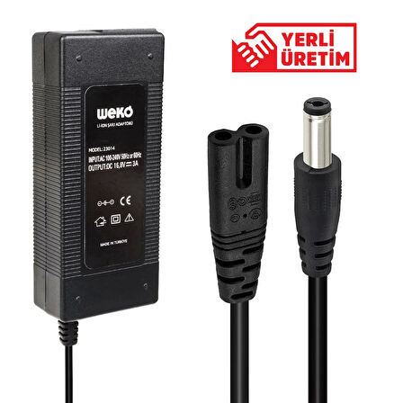 16.8 VOLT - 3 AMPER 5.5*2.5 UÇLU KIRMIZI YEŞİL LEDLİ MASA TİPİ ŞARJ ADAPTÖRÜ (4172)