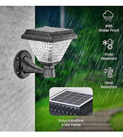 Güneş Enerjili Solar 2'li Dekoratif Duvar Apliği Kumandalı Çok Renkli-Ayarlanabilir Mod 