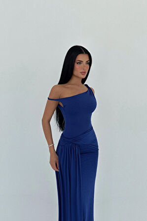 Lacivert Rowen Elbise ATE-2597