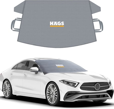 Buz ve Kar Önleyici Araç Ön Cam Örtüsü Brandası | Ağır Hizmet Tipi 600D Oxford Kumaş | Arabalar, SUV`lar, Kamyonetler İçin Oto Ön Cam Koruyucu Güneşlik | Don Örtüsü (175x106cm) STD - Gri